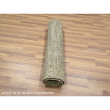 Load image into Gallery viewer, 2&#39;x3&#39; Cedar Brown, Lush And Plush, Hand Knotted, Modern Grass Design, Wool With Touch Of Silk, Tone On Tone, Mat, Oriental Rug FWR459096