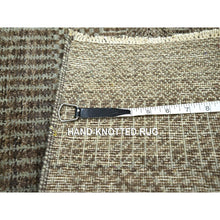 Load image into Gallery viewer, 2&#39;x3&#39; Mocha Brown, Wool With Touch Of Silk, Tone On Tone, Lush And Plush, Hand Knotted, Modern Grass Design, Mat, Oriental Rug FWR459102