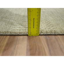 Load image into Gallery viewer, 2&#39;x3&#39; Ecru Brown, Lush And Plush, Hand Knotted, Modern Grass Design, Wool With Touch Of Silk, Tone On Tone, Mat, Oriental Rug FWR459108