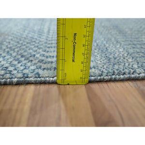 2'x3' Light Blue, Wool with touch of Silk, Tone on Tone, Lush and Plush, Hand Knotted, Modern Grass Design, Mat, Sample, Oriental Rugg FWR459126