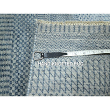 Load image into Gallery viewer, 2&#39;x3&#39; Light Blue, Wool with touch of Silk, Tone on Tone, Lush and Plush, Hand Knotted, Modern Grass Design, Mat, Sample, Oriental Rugg FWR459126