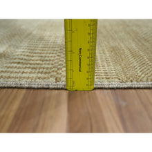 Load image into Gallery viewer, 2&#39;x3&#39; Honey Brown, Modern Grass Design, Hand Knotted, Wool With Touch Of Silk, Tone On Tone, Lush And Plush, Sample, Mat, Oriental Rug FWR459132