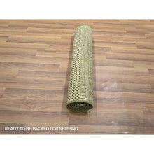 Load image into Gallery viewer, 2&#39;x3&#39; Beige, Hand Knotted, Modern Grass Design, Lush And Plush, Wool With Touch Of Silk, Sample, Tone On Tone, Mat, Oriental Rug FWR459138