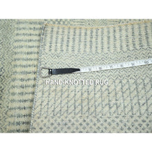 Load image into Gallery viewer, 2&#39;x3&#39; Chiffon White, Lush And Plush, Hand Knotted, Modern Grass Design, Wool With Touch Of Silk, Tone On Tone, Sample, Mat, Oriental Rug FWR459144