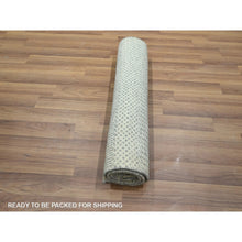 Load image into Gallery viewer, 2&#39;x3&#39; Chiffon White, Lush And Plush, Hand Knotted, Modern Grass Design, Wool With Touch Of Silk, Tone On Tone, Sample, Mat, Oriental Rug FWR459144