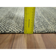 Load image into Gallery viewer, 2&#39;x3&#39; Linen White, Wool with touch of Silk, Tone on Tone, Lush and Plush, Hand Knotted, Modern Grass Design, Sample, Mat, Oriental Rug FWR459150