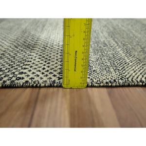 2'x3' Linen White, Wool with touch of Silk, Tone on Tone, Lush and Plush, Hand Knotted, Modern Grass Design, Sample, Mat, Oriental Rug FWR459150