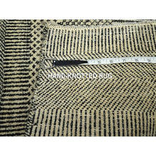 Load image into Gallery viewer, 2&#39;x3&#39; Linen White, Wool with touch of Silk, Tone on Tone, Lush and Plush, Hand Knotted, Modern Grass Design, Sample, Mat, Oriental Rug FWR459150