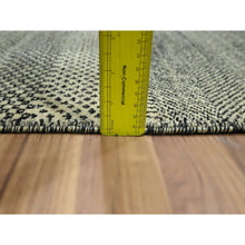 Load image into Gallery viewer, 2&#39;x3&#39; Bone White, Modern Grass Design, Wool With Touch Of Silk, Tone On Tone, Lush And Plush, Hand Knotted, Sample, Mat, Oriental Rug FWR459156