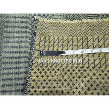 Load image into Gallery viewer, 2&#39;x3&#39; Pastel Gray, Lush And Plush, Hand Knotted, Modern Grass Design, Wool With Touch Of Silk, Tone On Tone, Mat, Sample, Oriental Rug FWR459162
