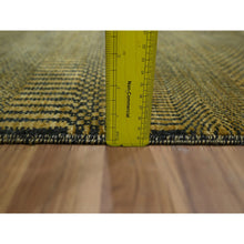 Load image into Gallery viewer, 2&#39;x3&#39; Golden Brown, Wool With Touch Of Silk, Tone On Tone, Lush And Plush, Hand Knotted, Modern Grass Design, Sample, Mat, Oriental Rug FWR459168