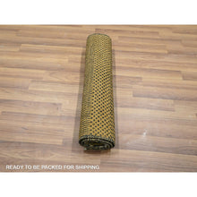 Load image into Gallery viewer, 2&#39;x3&#39; Golden Brown, Wool With Touch Of Silk, Tone On Tone, Lush And Plush, Hand Knotted, Modern Grass Design, Sample, Mat, Oriental Rug FWR459168