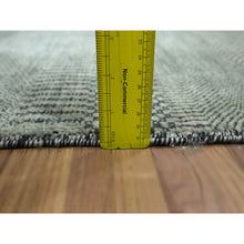 Load image into Gallery viewer, 2&#39;x3&#39; Cloud Gray, Lush And Plush, Hand Knotted, Modern Grass Design, Sample, Wool With Touch Of Silk, Tone On Tone, Mat, Oriental Rug FWR459204