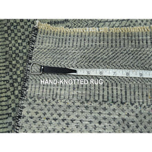 Load image into Gallery viewer, 2&#39;x3&#39; Cloud Gray, Lush And Plush, Hand Knotted, Modern Grass Design, Sample, Wool With Touch Of Silk, Tone On Tone, Mat, Oriental Rug FWR459204