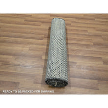 Load image into Gallery viewer, 2&#39;x3&#39; Cloud Gray, Lush And Plush, Hand Knotted, Modern Grass Design, Sample, Wool With Touch Of Silk, Tone On Tone, Mat, Oriental Rug FWR459204