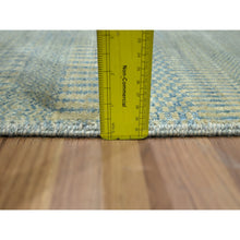 Load image into Gallery viewer, 2&#39;x3&#39; Light Blue, Tone on Tone, Lush and Plush, Hand Knotted, Modern Grass Design, Wool with touch of Silk, Sample, Mat, Oriental Rug FWR459210