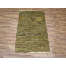 Load image into Gallery viewer, 2&#39;x3&#39; Honey Brown, Lush And Plush, Wool With Touch Of Silk, Tone On Tone, Hand Knotted, Modern Grass Design, Sample, Mat, Oriental Rug FWR459216