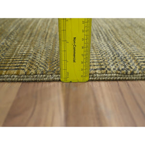 2'x3' Honey Brown, Lush And Plush, Wool With Touch Of Silk, Tone On Tone, Hand Knotted, Modern Grass Design, Sample, Mat, Oriental Rug FWR459216