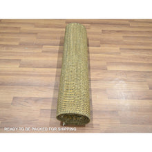 Load image into Gallery viewer, 2&#39;x3&#39; Honey Brown, Lush And Plush, Wool With Touch Of Silk, Tone On Tone, Hand Knotted, Modern Grass Design, Sample, Mat, Oriental Rug FWR459216