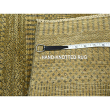Load image into Gallery viewer, 2&#39;x3&#39; Honey Brown, Modern Grass Design, Lush And Plush, Hand Knotted, Wool With Touch Of Silk, Tone On Tone, Sample, Mat, Oriental Rug FWR459222