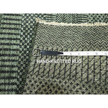Load image into Gallery viewer, 2&#39;x3&#39; Sage Green, Modern Grass Design, Sample, Wool With Touch Of Silk, Tone On Tone, Lush And Plush, Hand Knotted, Sample, Mat, Oriental Rug FWR459228
