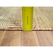 Load image into Gallery viewer, 2&#39;x3&#39; Beige, Wool With Touch Of Silk, Tone On Tone, Lush And Plush, Hand Knotted, Modern Grass Design, Sample, Mat, Oriental Rug FWR459234