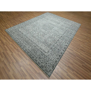 8'1"x10'1" Storm Gray, Mamluk Design, Pre Historic 14th Century Influence, Natural Dyes, Hand Knotted, Pure Wool, Oriental Rug FWR459240