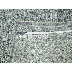 8'1"x10'1" Storm Gray, Mamluk Design, Pre Historic 14th Century Influence, Natural Dyes, Hand Knotted, Pure Wool, Oriental Rug FWR459240