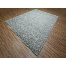 Load image into Gallery viewer, 9&#39;2&quot;x12&#39;1&quot; Neutral Gray, Pre Historic 14th Century Influence Mamluk Design, Natural Dyes, Hand Knotted, Pure Wool, Oriental Rug FWR459246