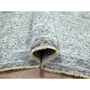 9'2"x12'1" Neutral Gray, Pre Historic 14th Century Influence Mamluk Design, Natural Dyes, Hand Knotted, Pure Wool, Oriental Rug FWR459246