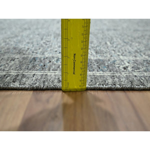 9'2"x12'1" Neutral Gray, Pre Historic 14th Century Influence Mamluk Design, Natural Dyes, Hand Knotted, Pure Wool, Oriental Rug FWR459246