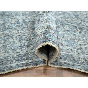 9'x12' Stone Blue, Mamluk Design, Pre Historic 14th Century Influence, Natural Dyes, Hand Knotted, 100% Wool, Oriental Rug FWR459252
