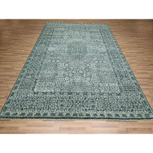 Load image into Gallery viewer, 8&#39;x10&#39;2&quot; Pine Green, Mamluk Design, Pre Historic 14th Century Influence, Natural Dyes, Hand Knotted, 100% Wool, Oriental Rug FWR459258
