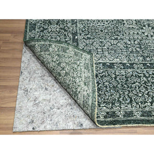 8'x10'2" Pine Green, Mamluk Design, Pre Historic 14th Century Influence, Natural Dyes, Hand Knotted, 100% Wool, Oriental Rug FWR459258