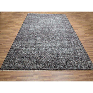 8'x10' Wine Red, Pre Historic 14th Century Influence, Mamluk Design, Natural Dyes, Hand Knotted, Pure Wool, Oriental Rug FWR459264