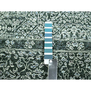 8'3"x11'7" Seaweed Green, Pre Historic 14th Century Influence, Mamluk Design, Natural Dyes, Hand Knotted, Pure Wool, Oriental Rug FWR459270