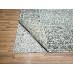 9'x12'1" Spanish Gray, Hand Knotted, Pre Historic 14th Century Influence, Mamluk Design, Natural Dyes, 100% Wool, Oriental Rug FWR459276