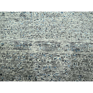 9'x12'1" Spanish Gray, Hand Knotted, Pre Historic 14th Century Influence, Mamluk Design, Natural Dyes, 100% Wool, Oriental Rug FWR459276