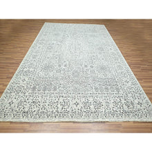 Load image into Gallery viewer, 9&#39;1&quot;x12&#39; Alabaster White, Pre Historic 14th Century Influence, Mamluk Design, Natural Dyes, Hand Knotted, Pure Wool, Oriental Rug FWR459282
