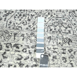 9'1"x12' Alabaster White, Pre Historic 14th Century Influence, Mamluk Design, Natural Dyes, Hand Knotted, Pure Wool, Oriental Rug FWR459282
