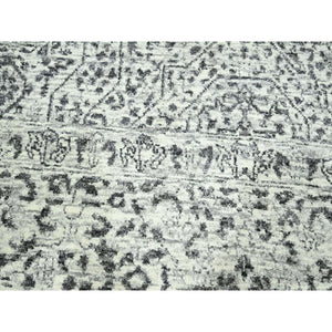 9'1"x12' Alabaster White, Pre Historic 14th Century Influence, Mamluk Design, Natural Dyes, Hand Knotted, Pure Wool, Oriental Rug FWR459282