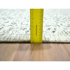 9'1"x12' Alabaster White, Pre Historic 14th Century Influence, Mamluk Design, Natural Dyes, Hand Knotted, Pure Wool, Oriental Rug FWR459282