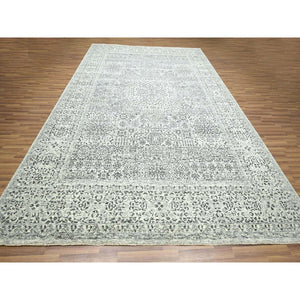 10'x14' Chiffon White, Pre Historic 14th Century Influence, Mamluk Design, Natural Dyes, Hand Knotted, Pure Wool, Oriental Rug FWR459288