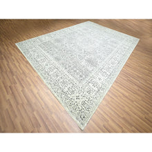 Load image into Gallery viewer, 10&#39;x14&#39; Chiffon White, Pre Historic 14th Century Influence, Mamluk Design, Natural Dyes, Hand Knotted, Pure Wool, Oriental Rug FWR459288