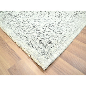 10'x14' Chiffon White, Pre Historic 14th Century Influence, Mamluk Design, Natural Dyes, Hand Knotted, Pure Wool, Oriental Rug FWR459288