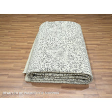 Load image into Gallery viewer, 10&#39;x14&#39; Chiffon White, Pre Historic 14th Century Influence, Mamluk Design, Natural Dyes, Hand Knotted, Pure Wool, Oriental Rug FWR459288