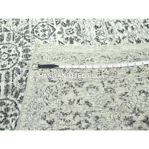 10'x14' Chiffon White, Pre Historic 14th Century Influence, Mamluk Design, Natural Dyes, Hand Knotted, Pure Wool, Oriental Rug FWR459288