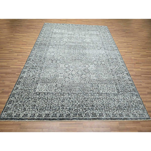 8'2"x10'2" Sonic Gray, Pre Historic 14th Century Influence, Mamluk Design, Natural Dyes, Hand Knotted, Pure Wool, Oriental Rug FWR459294