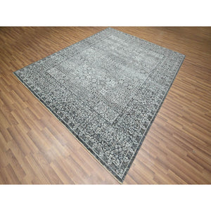 8'2"x10'2" Sonic Gray, Pre Historic 14th Century Influence, Mamluk Design, Natural Dyes, Hand Knotted, Pure Wool, Oriental Rug FWR459294