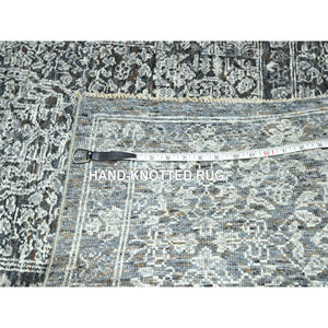 8'2"x10'2" Sonic Gray, Pre Historic 14th Century Influence, Mamluk Design, Natural Dyes, Hand Knotted, Pure Wool, Oriental Rug FWR459294